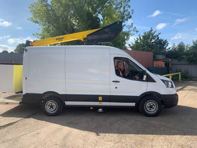 Versalift Van mounted Access Platform for working height and job access equipment. Contact AFI for long term hire rates.